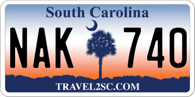SC license plate NAK740