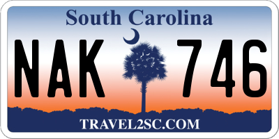 SC license plate NAK746