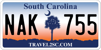 SC license plate NAK755