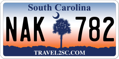 SC license plate NAK782