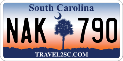 SC license plate NAK790