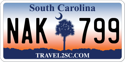 SC license plate NAK799