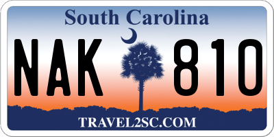 SC license plate NAK810