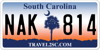 SC license plate NAK814