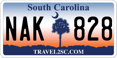 SC license plate NAK828