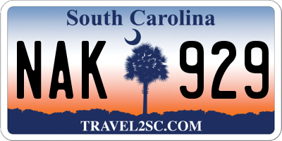 SC license plate NAK929