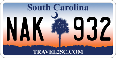 SC license plate NAK932