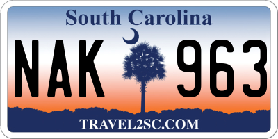 SC license plate NAK963