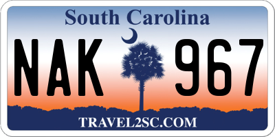 SC license plate NAK967