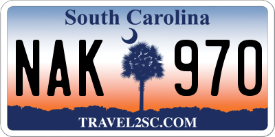 SC license plate NAK970