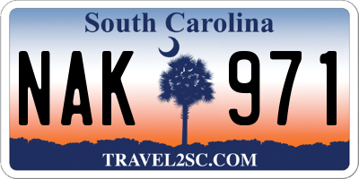 SC license plate NAK971