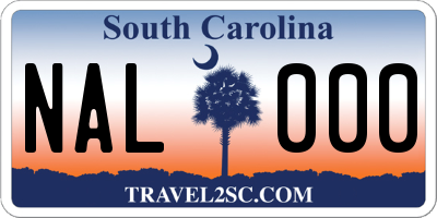 SC license plate NAL000