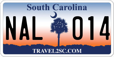 SC license plate NAL014