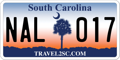 SC license plate NAL017