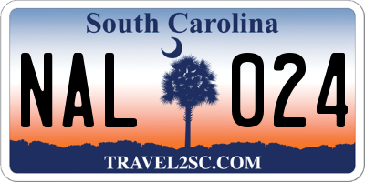SC license plate NAL024