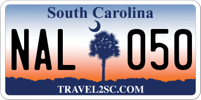 SC license plate NAL050
