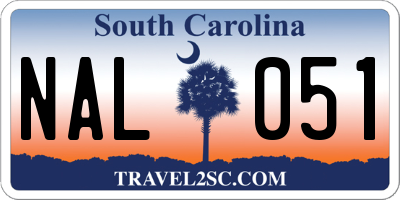 SC license plate NAL051