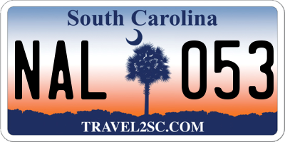 SC license plate NAL053
