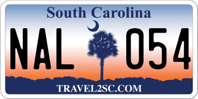 SC license plate NAL054