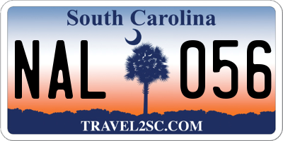 SC license plate NAL056