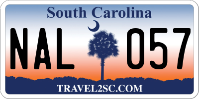 SC license plate NAL057