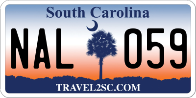 SC license plate NAL059