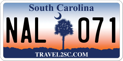 SC license plate NAL071