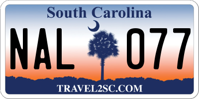 SC license plate NAL077