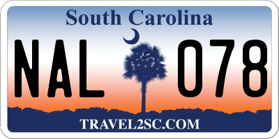 SC license plate NAL078