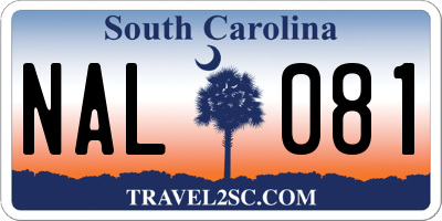 SC license plate NAL081