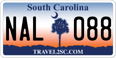 SC license plate NAL088
