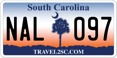 SC license plate NAL097