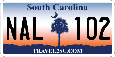 SC license plate NAL102