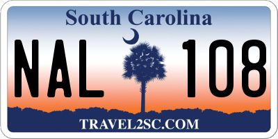 SC license plate NAL108