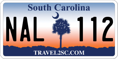 SC license plate NAL112