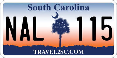 SC license plate NAL115