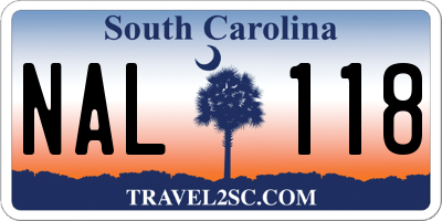 SC license plate NAL118