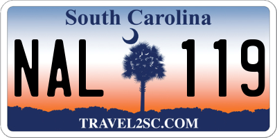 SC license plate NAL119