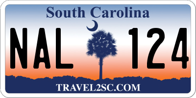 SC license plate NAL124