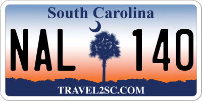 SC license plate NAL140