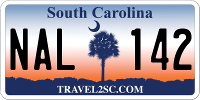 SC license plate NAL142