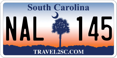SC license plate NAL145