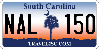 SC license plate NAL150