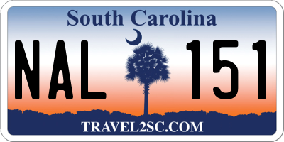 SC license plate NAL151