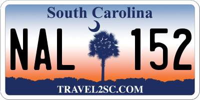 SC license plate NAL152