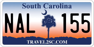SC license plate NAL155