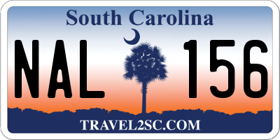 SC license plate NAL156