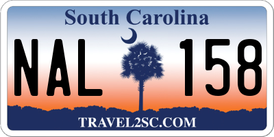 SC license plate NAL158