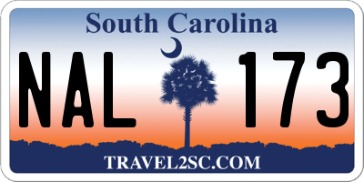 SC license plate NAL173