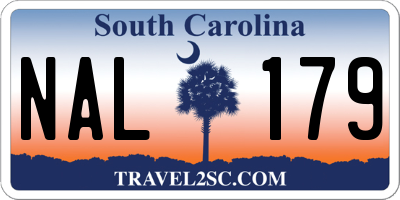 SC license plate NAL179